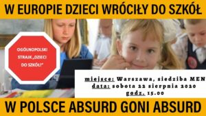 W Europie dzieci wróciły do szkół. W Polsce absurd goni absurd